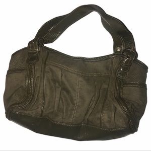 MONDANI | BROWN FAUX SUADE LEATHER SHOULDER BAG